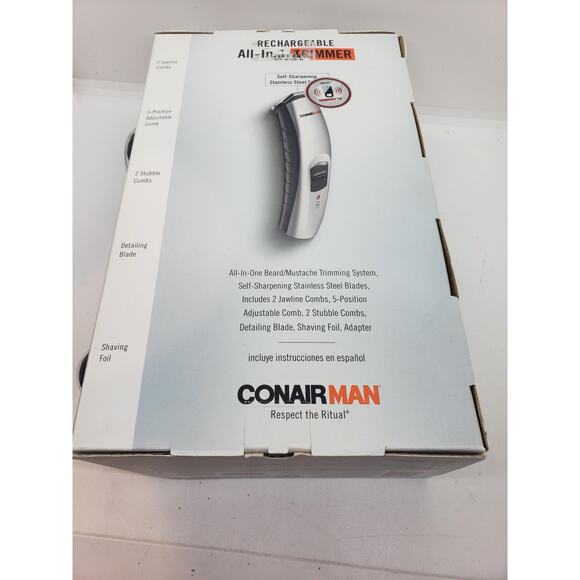 Conair MAN All-In-1 Rechargeable Trimmer Grooming Kit Self-Sharpening Blades New - Picture 6 of 7